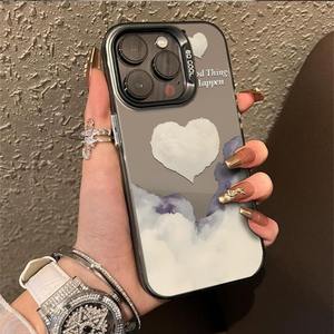 เคสฝาครอบโทรศัพท์มือถือ TPU ลายหัวใจเคลือบสีเงินพิมพ์ลายหัวใจสำหรับ iPhone XR XS MAX 11 12 13 14 15 16 17 Air - Product Image 5