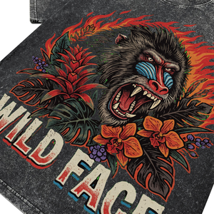 Camisetas de Hombre Estilo Vintage con Lavado Ácido, Diseño de Animales de la Selva, Estampado Tropical Floral de Mono, Corte Holgado, Ropa Urbana para Hombre - Product Image 4
