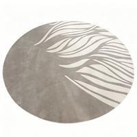Tapis personnalisé en velours à motifs abstraits de feuilles, tufté à la main, imprimé à la machine, gris et blanc, moderne et minimaliste, pour salon, chambre, hôtel, maison