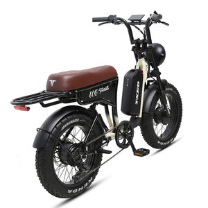Vélo électrique tout-terrain TXED Retro 20x4.0 avec pneus larges, moteur double 48V 500W, 7 vitesses, phare <span class=keywords><strong>de</strong></span> <span class=keywords><strong>moto</strong></span> et suspension intégrale - Product Image 3