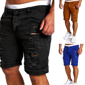 <span class=keywords><strong>Pantalones</strong></span> <span class=keywords><strong>Cortos</strong></span> de Mezclilla Casuales para <span class=keywords><strong>Hombre</strong></span>, Estilo <span class=keywords><strong>Skinny</strong></span>, Rectos, Desgastados y Rotos - Product Image 2
