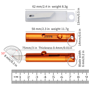 Gran oferta, Mini cuchillo de bolsillo plegable para acampar al aire libre, cortador de hoja cambiable, botón pulsador para utilidad DIY, OEM personalizable - Product Image 5