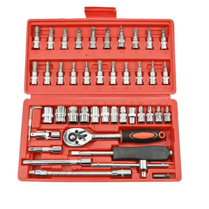 Juego de 46 Herramientas Manuales Profesionales de Alta Resistencia, Kit de Reparación de Automóviles Portátil, Juego de Llaves de Trinquete, 46 Piezas, Profesional, de Alta Resistencia - Product Image 1