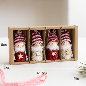 Décorations scandinaves de Noël, ensemble d'ornements de Noël en feutrine, bonhomme de neige, mini-ornements de poupées, décorations faites à la main - Product Image 4