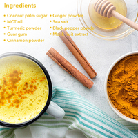 Thé en poudre au lait d'or à marque privée, curcuma, cannelle de Ceylan, épices, thé au curcuma, latte au curcuma