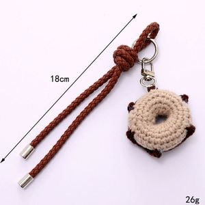 Lindo llavero de coche hecho a mano con forma de donut, accesorio colgante para teléfono móvil, bonito colgante para bolso - Product Image 2