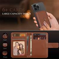 Cartera Desmontable con Imanes N52, Compatible con Tarjetas, de Cuero para Hombre, con Ventana de Espejo y Porta Tarjetas