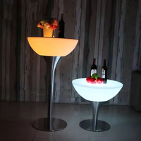 Table de cocktail LED rechargeable moderne, lumineuse et changeante de couleur, pour bars, discothèques et centres commerciaux