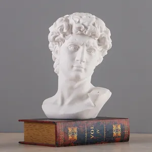 Mitologia greca David testa busto statua Mini europa Michelangelo decorazione domestica resina arte artigianato scultura schizzo pratica regalo