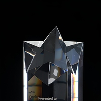 Trophée en verre imitation cristal antique Creative Star, design gravé au laser, plaque de récompense vierge personnalisable pour cadeaux promotionnels