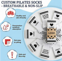Chaussettes antidérapantes de haute qualité personnalisées pour le Pilates, chaussettes de yoga en coton antidérapantes pour femmes