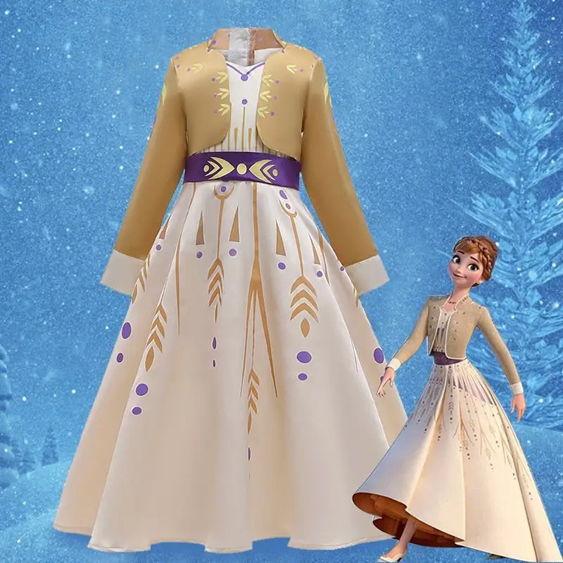 Robe imprimée 3-10 ans robes gonflées jupe longue enfant vêtements fête populaire filles robe Cosplay robe de princesse