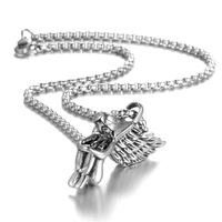 Collier délicat vintage avec pendentif aile d'ange féerique mythologique, nouvelle mode 2025, bijoux en acier inoxydable