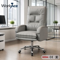Chaise de bureau ergonomique moderne et confortable avec massage, roulettes silencieuses, hauteur réglable, pivotante et inclinable pour le bureau à domicile