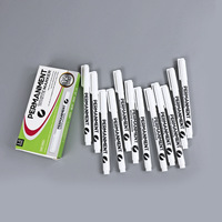 XinyiArt 12 pièces Marqueurs permanents à base d'huile blancs Stylos de peinture blanche pour bois, roche, plastique, cuir, verre, pierre, métal, toile