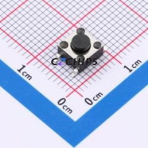 HX 6x6x4.3TP CB Tactile Switch SMD-4P,6x6mm Switch Single Pole Single Throw Round Button 2.5N Vertical Mount - Product Image 1
