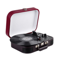 Plateau tournant en vinyle lp de 14 pouces, boîtier d'enregistrement et lecteur de cassette avec poignée portable