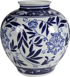 Thuis Blauw En Wit Porselein Chinese Vaas Keramische Vaas Decoratieve Handtas Vaas Voor Huisdecoratie