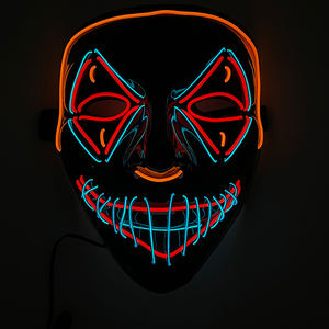 หน้ากากเรืองแสง PVC สำหรับปาร์ตี้คอสเพลย์หน้ากากตัวตลกไฟ LED ฮาโลวีน - Product Image 6