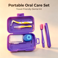 Kit de voyage orthodontique avec logo personnalisé, mini kit de soins bucco-dentaires portable avec accessoires de nettoyage pour appareils dentaires
