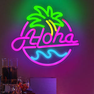 A medida producción en masa varios colores cambiables <span class=keywords><strong>Aloha</strong></span> Bar atmósfera resplandor acrílico Digital LED neón señalización para decoración interior - Product Image 1