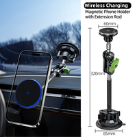 Support de téléphone magnétique universel sans fil en alliage d'aluminium, bras flexible à tête sphérique, support d'aspiration pour tableau de bord de voiture