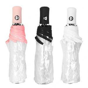 DD3516 Parapluie Transparent Automatique à 3 Plis avec Logo Personnalisé du Fabricant, Parapluie de Pluie Portable pour Étudiants en POE - Product Image 1