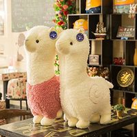 Peluche en alpaga de 18 pouces, super douce et moelleuse, coussin en coton pour Noël, Saint-Valentin