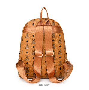 Custom Logo Design Large Capacity PU Leather Waterproof <b>Ladies</b> Luxury Men Women's Casual <b>Backpacks</b> - Product Image 3