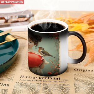 Tasse magique en céramique givrée noire de 11 oz, changeant de couleur à la chaleur, pour la surprise et la reconnaissance des collègues - Product Image 5