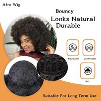 Perruques Bouclées Coupées Carré Court Sans Colle en Cheveux Humains Vierges Brésiliens & Synthétiques – Lace Front Densité 250% Noire