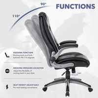 Fauteuil de bureau ergonomique inclinable avec appui-tête, support lombaire, accoudoirs réglables, dossier haut, durable, moderne, pivotant pour réunions