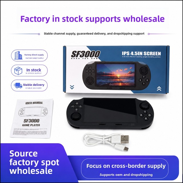 SF3000 Open-Source Handheld Retro Arcade Game Console Dual Joysticks RPG Role-Playing Guangdong-Made Stock Wholesale