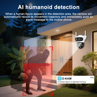 Caméra de sécurité WiFi PTZ à double objectif 6MP, caméra CCTV sans fil extérieure, caméra de surveillance domestique à grand angle, panoramique et inclinaison