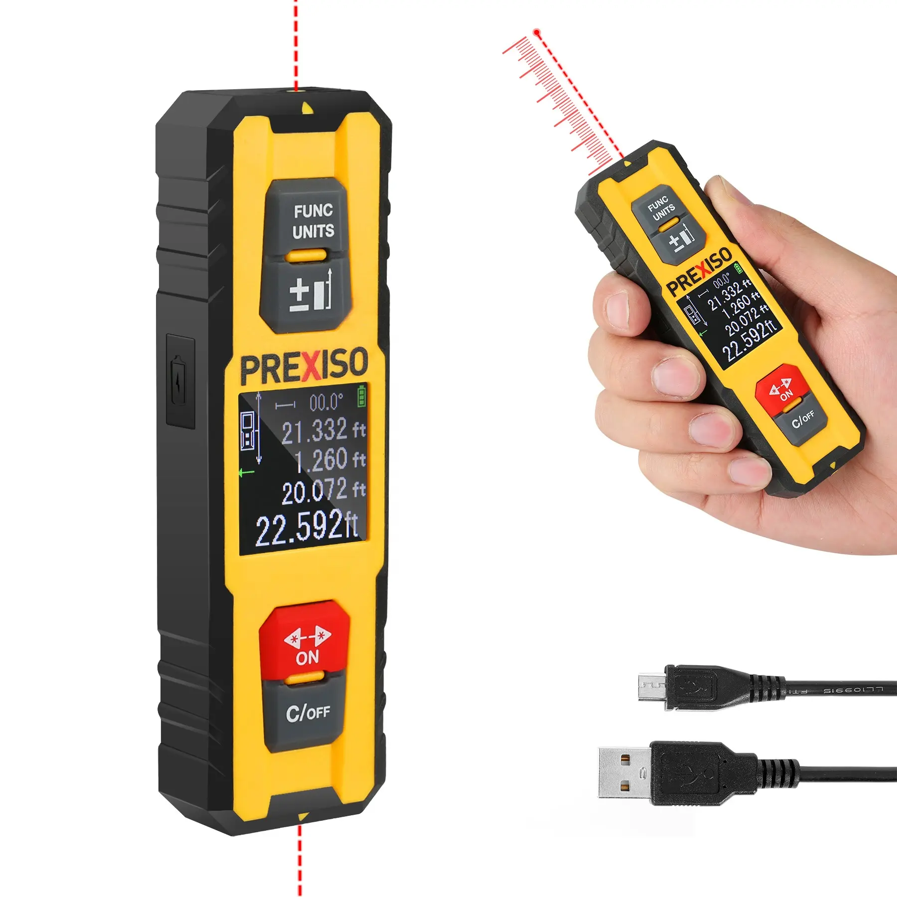 Misuratore di distanza Laser ricaricabile a doppia misura di distanza Laser ricaricabile da 70M