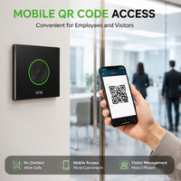 Pemindai Kode QR Dalam Ruangan A48 Pembaca NFC 13.56MHz Kaca Tempered Pemasangan di Dinding Kontrol Akses Pintu Pintar