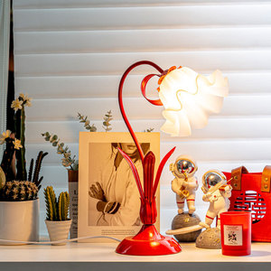 Đèn bàn màu hồng hoa bàn đèn Retro Độc Đáo thủy tinh hoa Chụp đèn cạnh giường ngủ đèn cho đầu giường phòng khách cuối bảng - Product Image 6