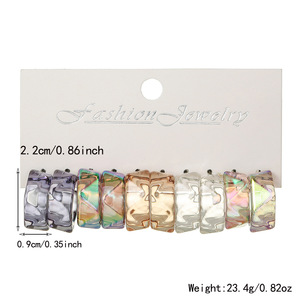 Boucles d'oreilles tendance en résine étoile pour femme, ensemble de clous et créoles colorés, collection Printemps 2026, origine Yiwu - Product Image 5