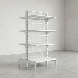 Wholesale China Black <b>Metal</b> Supermarket <b>Shelves</b> Adjustable Tier Gondola Racking System with <b>Shelf</b> Edge Guards - Product Image 1