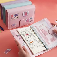 Carnet de budget PU Macaron, carnet à feuilles mobiles, journal de trésorerie de style coréen, planificateur financier portable pour enfants, cadeau