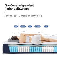 Matelas en mousse de latex à ressorts ensachés 5 zones, style moderne et confortable, hôtel 5 étoiles de luxe AIDI