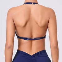 Kaos Olahraga Wanita Model Halter Eropa dan Amerika, Dapat Disesuaikan, Punggung Terbuka, Tipis, Cepat Kering, untuk Yoga dan Olahraga