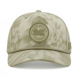 Casquette de baseball classique de performance imperméable à 5 panneaux avec motif camouflage personnalisé, casquette de <span class=keywords><strong>golf</strong></span> à corde, casquette trucker à calotte haute avec logo en patch PVC - Product Image 2