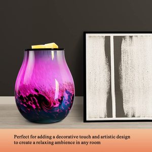 2022 Mới Đến Handmade Art Glass Aroma Burner Nến Ấm Hơn Với Bộ Đếm Thời Gian & Đèn Led 7 Màu (Spoondrift) - Product Image 4