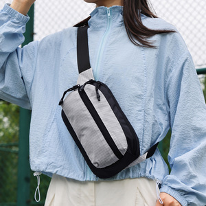 Sac banane léger à motif à carreaux, décontracté, imperméable, en nylon Ripstop, pour activités de plein air, sac de poitrine bandoulière - Product Image 5