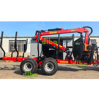 Machine agricole hydraulique pour scierie avec certification CE TUV, grappin à bois de 7,8 m avec remorque à grumes haute capacité de 12 à 14 tonnes