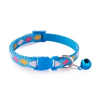 Collier pour animaux de compagnie imprimé dessin animé avec clochette, collier classique pour chat, accessoires d'extérieur, vente en gros, collier mignon pour chien, petits cadeaux