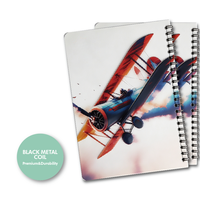 Organiseur à spirales A5 personnalisé ColorFly avec couverture rigide, options multicolores, pages lignées vertes, 50 feuilles