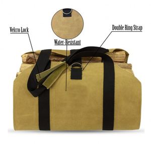 Free Sample Heavy Duty Water Resistant Waxed Nylon Firewood <b>Log</b> Carrier,39"X18" Firewood <b>Holder</b>,Fireplace Wood Stove - Product Image 2
