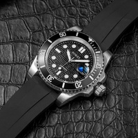 Montre automatique de plongée 8215 avec lunette en céramique personnalisée, cadran Tenmoku pressé à l'huile, étanche 5 ATM, montre d'usine OEM pour hommes